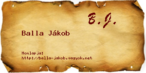 Balla Jákob névjegykártya